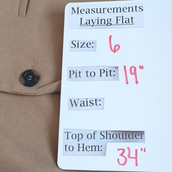 Missguided Button Front Slim Camel Coat with Pockets size 6 - Picture 8 of 8